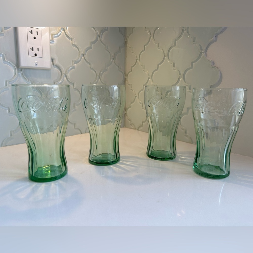 set of 4 Coke Libbey Coca Cola vintage glass 6.25 oz cup